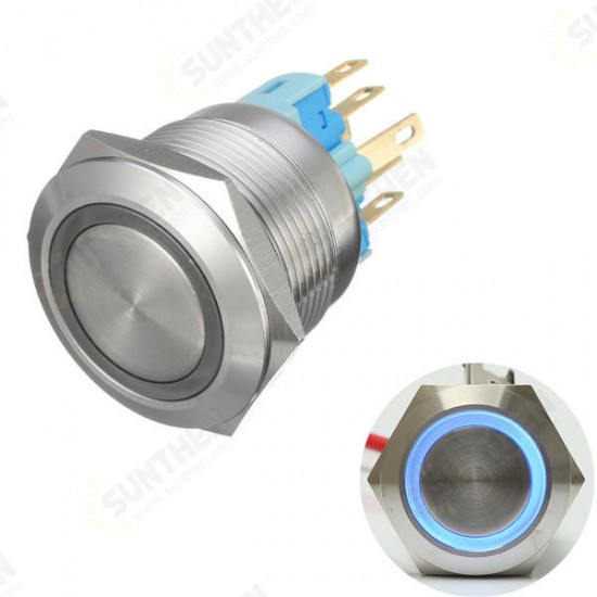 12V 6 Pin 22mm Led Light Metal Push Button Momentary Switch Waterproof Switch