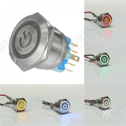 12V 6 Pin 22mm Push Button Momentary Switch with Led Light 12V 6 Pin 22mm Push Button Momentary Switch with Led Light