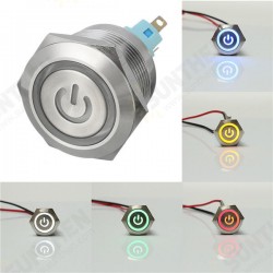 12V 6 Pin 22mm Push Button Momentary Switch with Led Light 12V 6 Pin 22mm Push Button Momentary Switch with Led Light