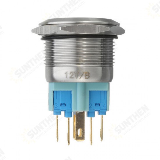 12V 6 Pin 22mm Push Button Momentary Switch with Led Light