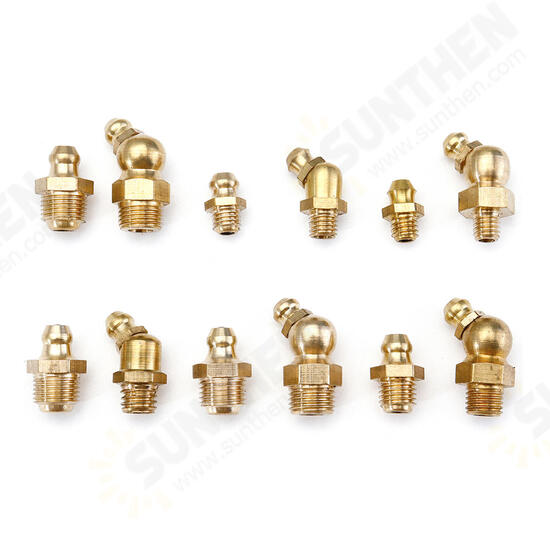 130pcs Assorted Box Grease Nipples Fitting Tools Kit Metric and Imperial BSP UNF M6 M8 M10 45/90/180 Degree