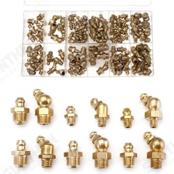 130pcs Assorted Box Grease Nipples Fitting Tools Kit Metric and Imperial BSP UNF M6 M8 M10 45/90/180 Degree 130pcs Assorted Box Grease Nipples Fitting Tools Kit Metric and Imperial BSP UNF M6 M8 M10 45/90/180 Degree