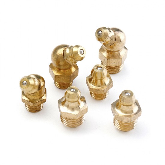 130pcs Assorted Box Grease Nipples Fitting Tools Kit Metric and Imperial BSP UNF M6 M8 M10 45/90/180 Degree