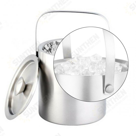 1.3L Ice Bucket Double Insulated Handle Double Wall Insulated Bucket Tongs