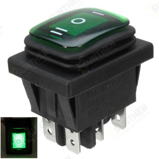 16A 12V Rocker Switch 3 Position 6 Pin Waterproof Car Rocker Switch With Lamp Light