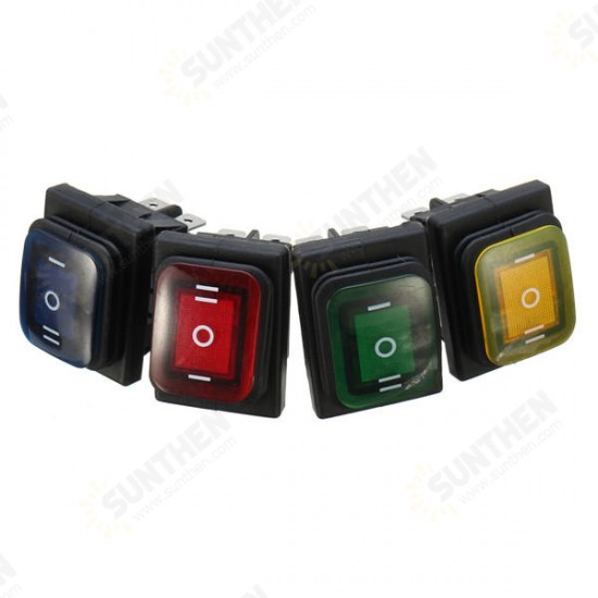 16A 12V Rocker Switch 3 Position 6 Pin Waterproof Car Rocker Switch With Lamp Light