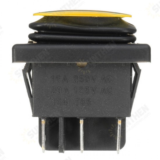 16A 12V Rocker Switch 3 Position 6 Pin Waterproof Car Rocker Switch With Lamp Light