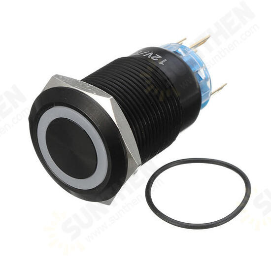 19mm 12V 5 Pin Led Light Metal Push Button Momentary Switch