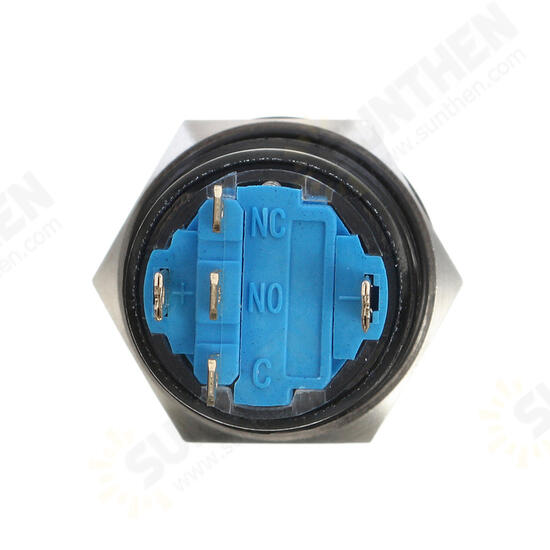 19mm 12V 5 Pin Led Light Metal Push Button Momentary Switch