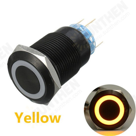 19mm 12V 5 Pin Led Light Metal Push Button Momentary Switch