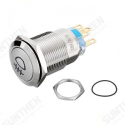 19mm 5 Pin 12V LED Push Latching Button On Off Light Switch 19mm 5 Pin 12V LED Push Latching Button On Off Light Switch