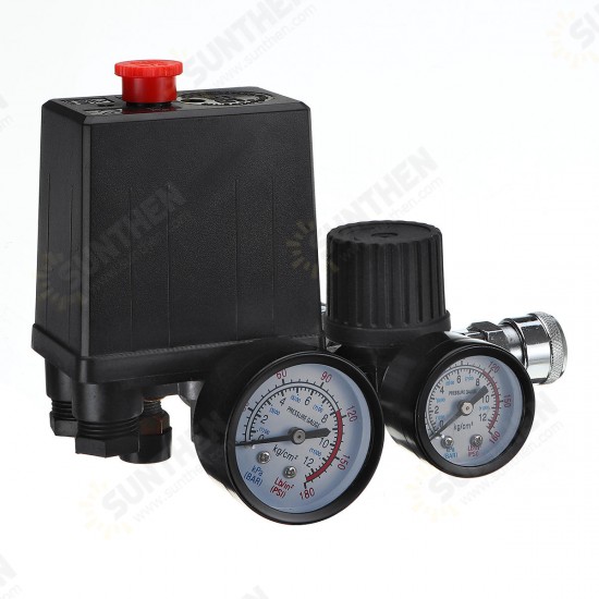 220V/380V Air Compressor Pressure Switch Control Valve Regulator Gauges with Quick Connector