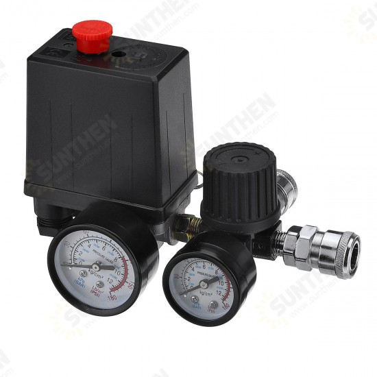 220V/380V Air Compressor Pressure Switch Control Valve Regulator Gauges with Quick Connector