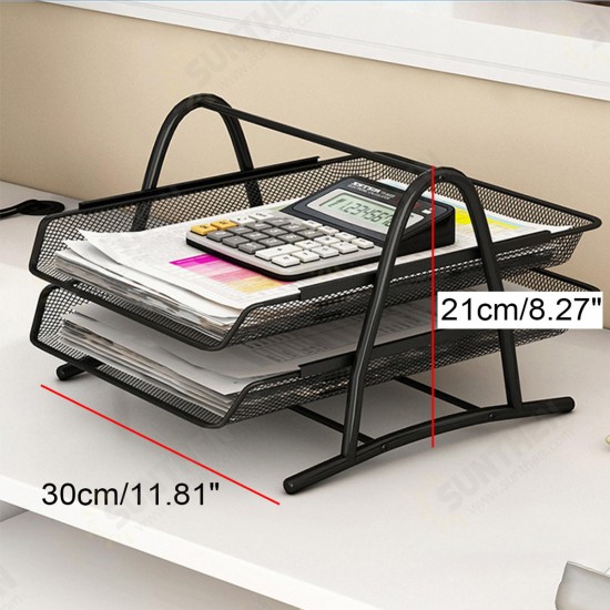 2/3/4 Tiers Desktop Document Paper Letter File Sliding Tray Desk Desktop Organizer