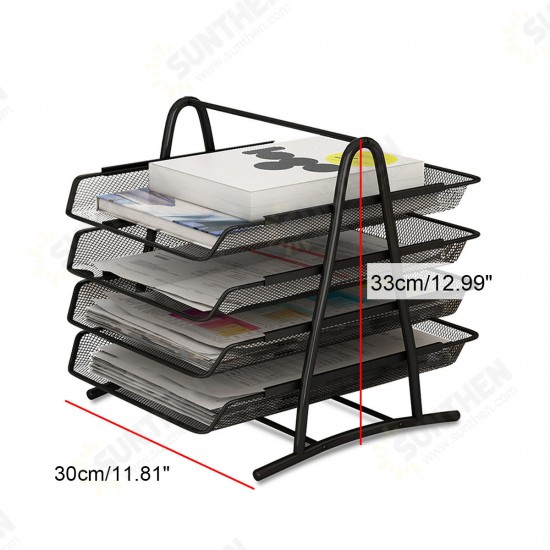 2/3/4 Tiers Desktop Document Paper Letter File Sliding Tray Desk Desktop Organizer