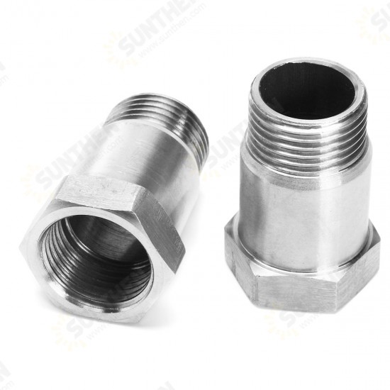 2pcs M18 x 1.5 Oxygen Sensor Test Pipe Extender Adapter Extension Spacer Bung