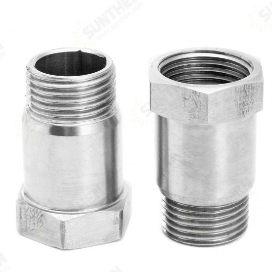 2pcs M18 x 1.5 Oxygen Sensor Test Pipe Extender Adapter Extension Spacer Bung