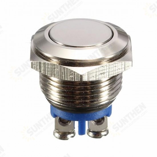 3A 250VAC 16mm Start Horn Button Metal Waterproof Push Button Switch Nickel Brass Button