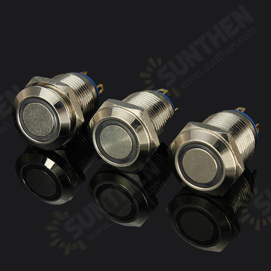 3V 12mm Momentary Push Button Switch LED Switch Waterproof Switch