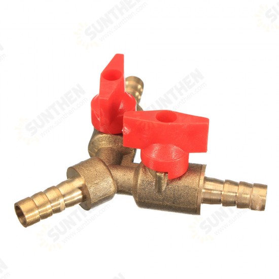 5/16 Inch Brass Y Shape 3 Way Shut off Ball Valve Fitting