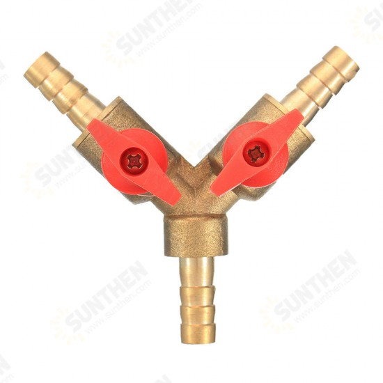 5/16 Inch Brass Y Shape 3 Way Shut off Ball Valve Fitting