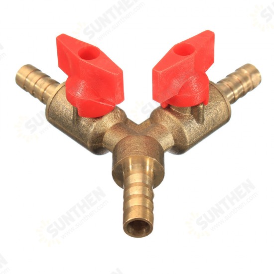 5/16 Inch Brass Y Shape 3 Way Shut off Ball Valve Fitting