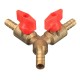 5/16 Inch Brass Y Shape 3 Way Shut off Ball Valve Fitting