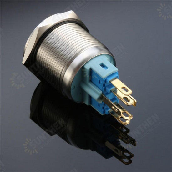 6 Pin 22mm 12V Led Light Metal Push Button Latching Switch