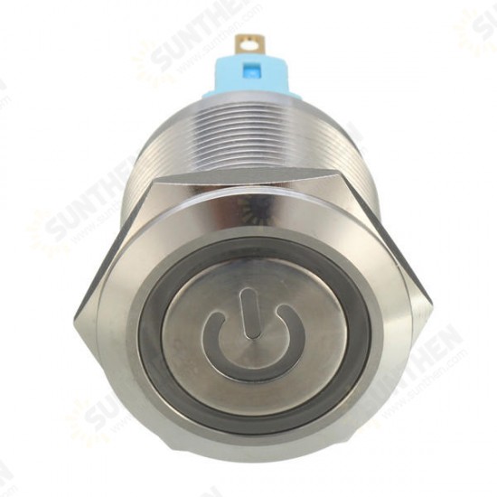 6 Pin 22mm 12V Led Light Metal Push Button Latching Switch