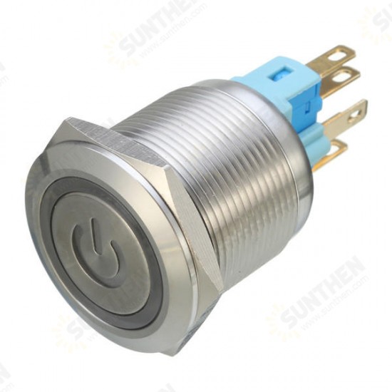 6 Pin 22mm 12V Led Light Metal Push Button Latching Switch