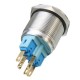 6 Pin 22mm 12V Led Light Metal Push Button Latching Switch