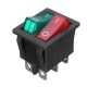 6 Pins Double SPST On/Off Rocker Boat Switch Red Green Light AC 250V/15A 125V/20A Switch