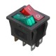 6 Pins Double SPST On/Off Rocker Boat Switch Red Green Light AC 250V/15A 125V/20A Switch