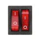 6 Pins Rocker Switch On/Off Double Red Light Toggle Double SPST Rocker Switch