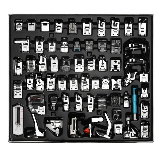 62pcs Presser Foot Press Feet for Brother Singer Domestic Sewing Machine Kit