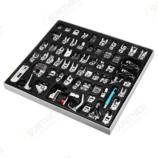 62pcs Presser Foot Press Feet for Brother Singer Domestic Sewing Machine Kit