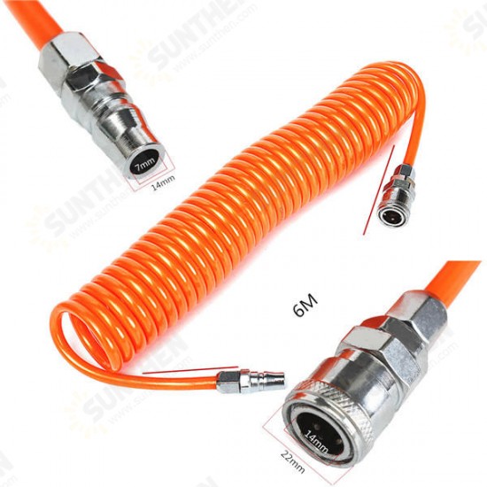 6M 8mmx5mm Flexible Recoil Hose Spring Tube for Compressor Air Tool