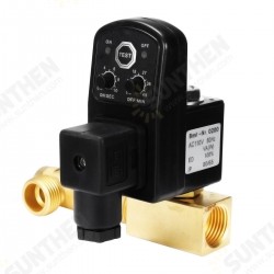 AC 110V 1/2 Inch 2-way Drain Valve Electronic Timed Air Compressor Condensate Auto Pressure Switch