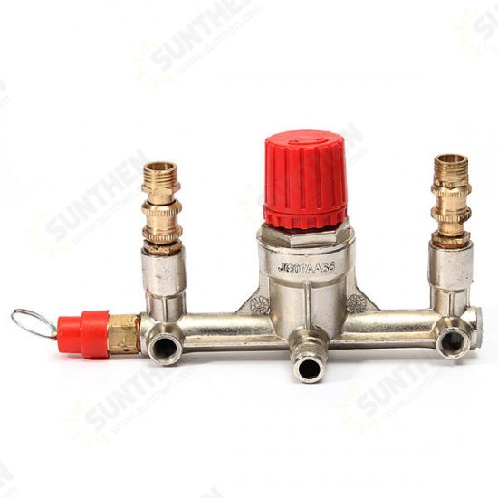 Air Compressor Double Outlet Tube Pressure Regulator Valve Fitting Air Compressor Double Outlet Tube Pressure Regulator Valve Fitting