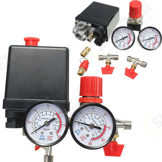 Air Compressor Pressure Valve 180PSI Gauges Regulator Pump Control Switch