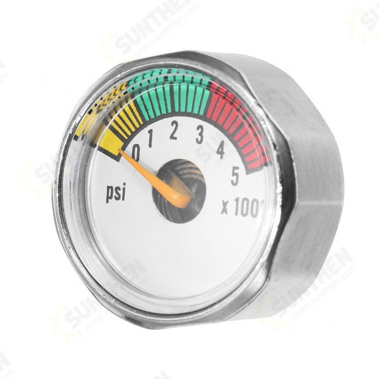 Alloy 5000 PSI Micro Air CO2 Tank Pressure Gauge 1/8NPT Threads