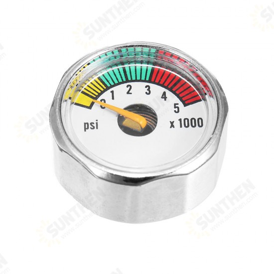 Alloy 5000 PSI Micro Air CO2 Tank Pressure Gauge 1/8NPT Threads