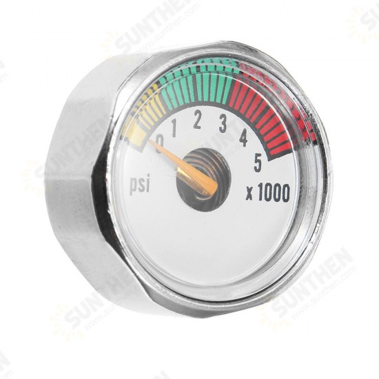 Alloy 5000 PSI Micro Air CO2 Tank Pressure Gauge 1/8NPT Threads