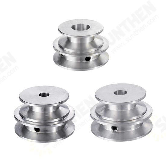 Aluminum Alloy 40&50mm Double Groove Pulley 8-20MM Fixed Bore V-shape Pulley Wheel for 10MM Belt