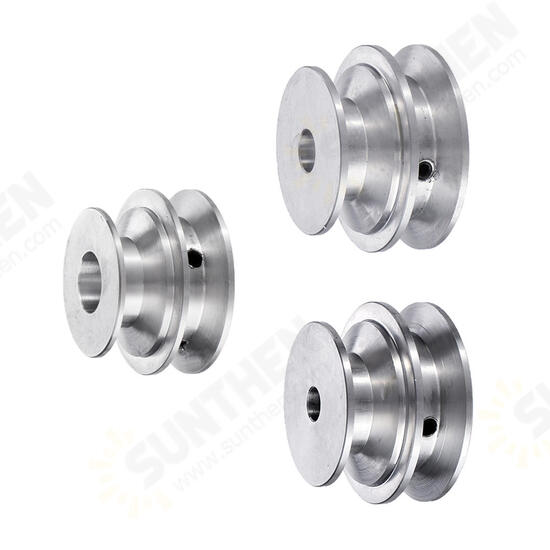 Aluminum Alloy 40&50mm Double Groove Pulley 8-20MM Fixed Bore V-shape Pulley Wheel for 10MM Belt