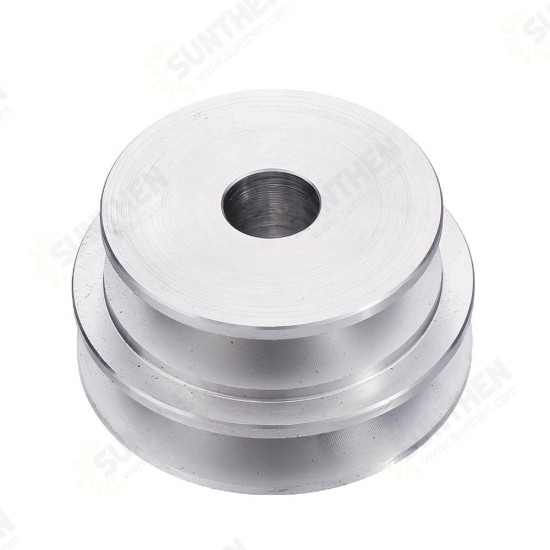 Aluminum Alloy Double Groove 60&50MM Pulley Wheel 8-20MM Fixed Bore Pulley for Motor Shaft 10MM Belt