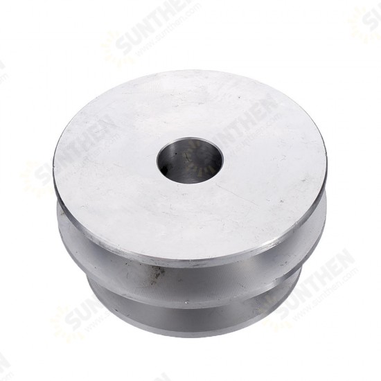 Aluminum Alloy Double Groove 60&50MM Pulley Wheel 8-20MM Fixed Bore Pulley for Motor Shaft 10MM Belt