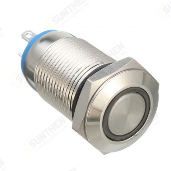 DC 12V 12mm Led Light Metal Push Button Latching Switch Waterproof Switch