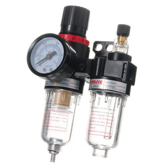 G1/4inch In line Air Compressor Filter Regulator Gauge Trap Oil Water Regulator