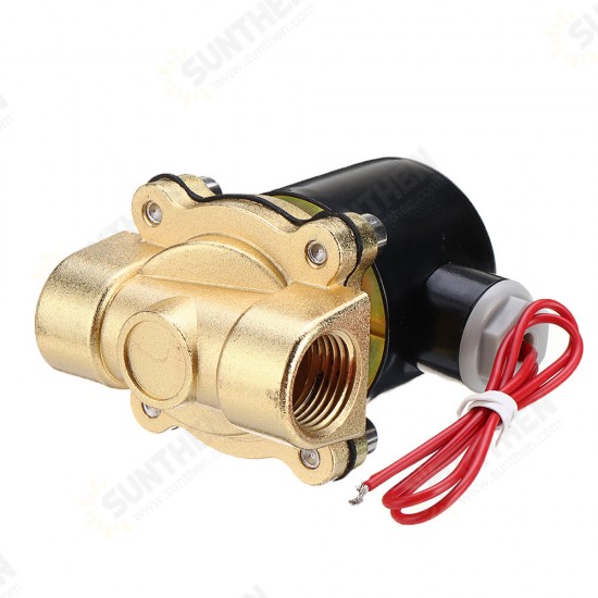 DN15 NPT 1/2 Inch Brass Electric Solenoid Valve AC 220V/DC 12V/DC 24V Normally Closed Water Air Fuels Valve